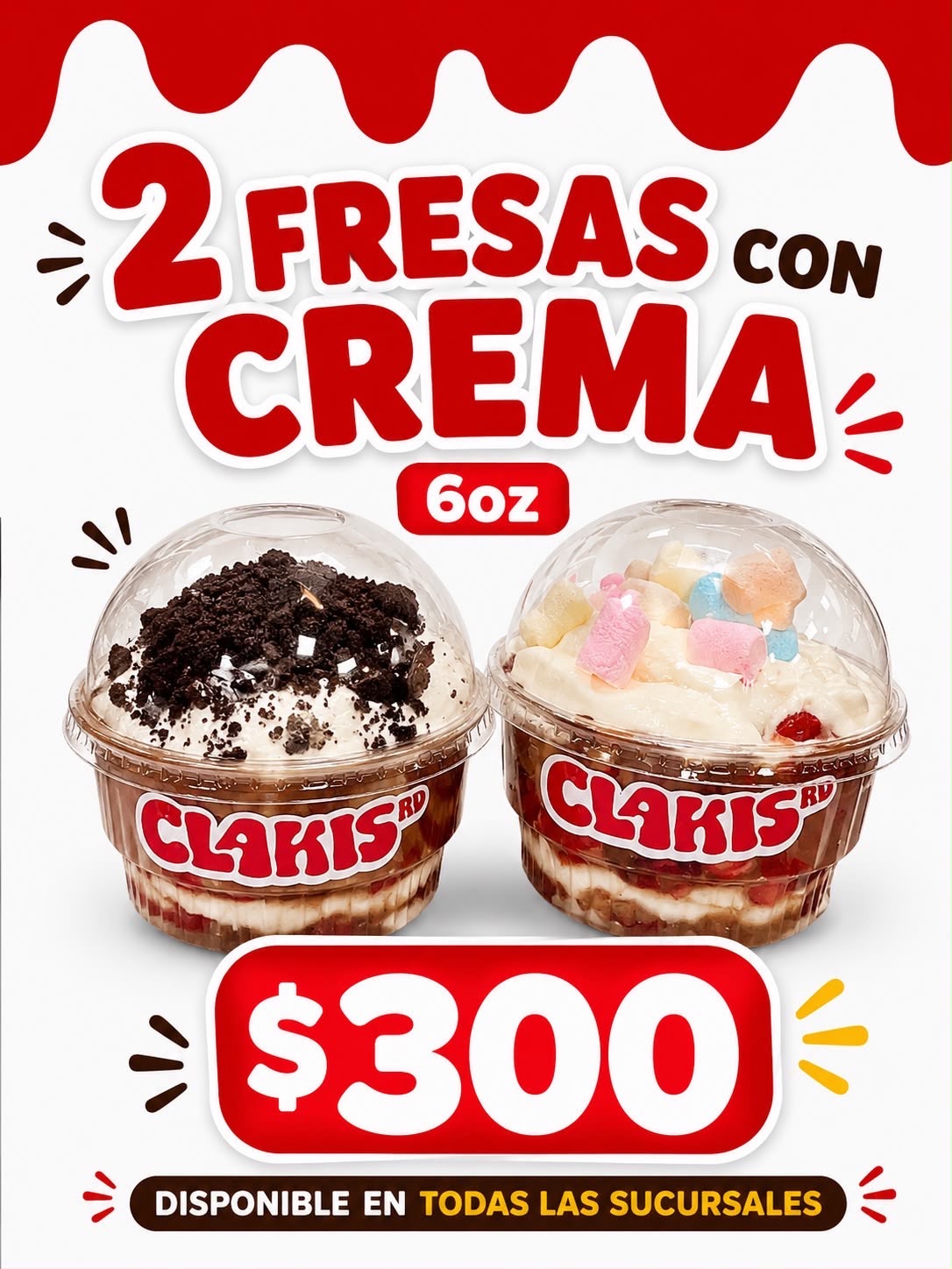 Oferta Fresas con crema 6oz